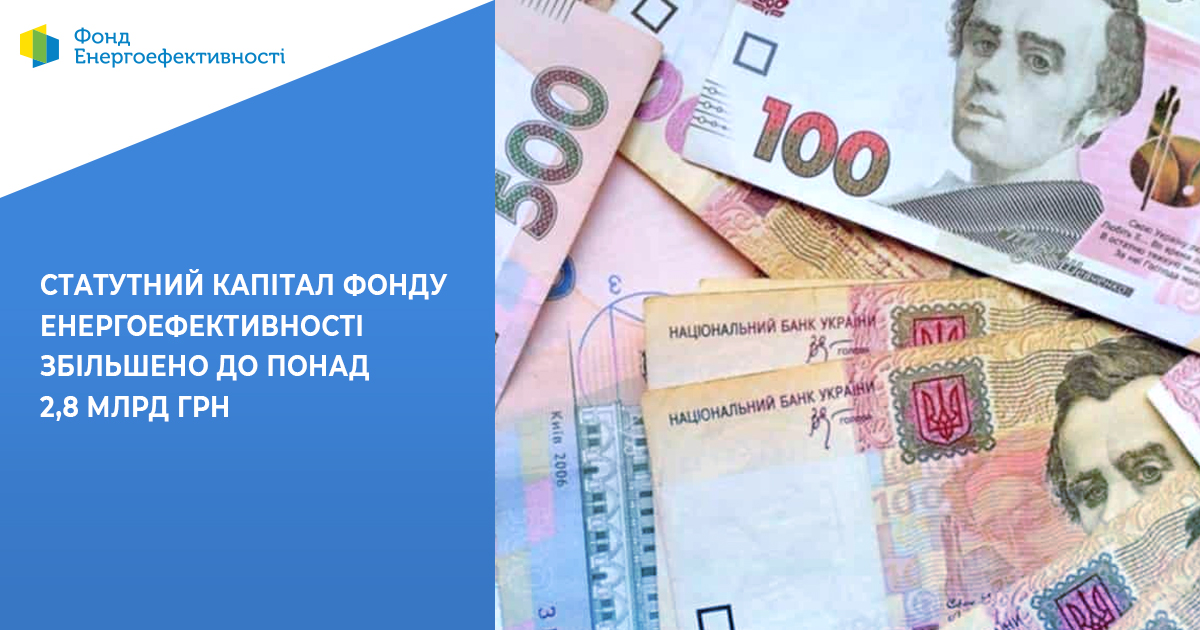 Статутний капітал Фонду збільшено до понад 2,8 млрд грн